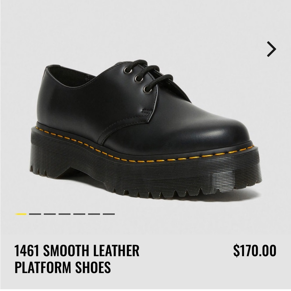 DR MARTENS 1461 SMOOTH LEATHER PLATFORM SHOES